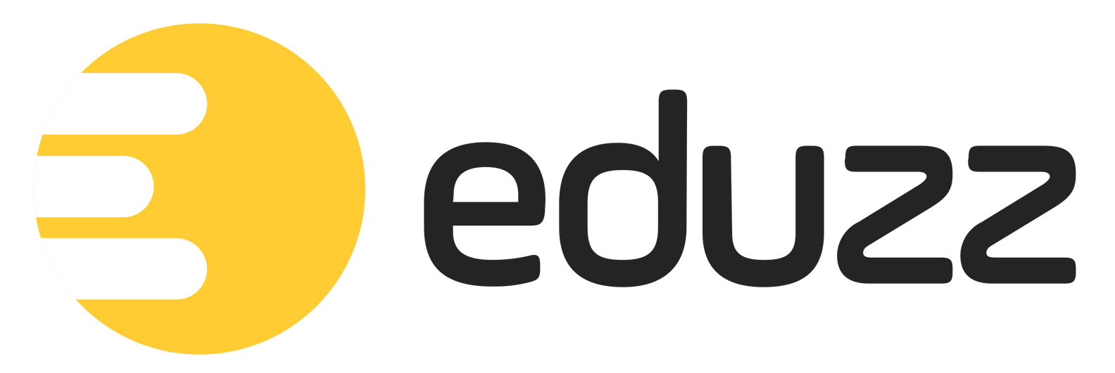 Logotipo da Eduzz com um ícone circular amarelo e texto em letras minúsculas pretas sobre um fundo branco.