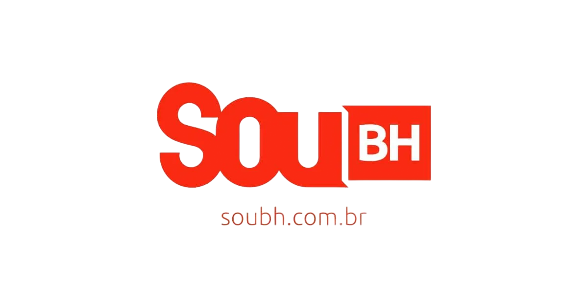 Logo vermelho e branco da Sou BH com o site soubh.com.br abaixo