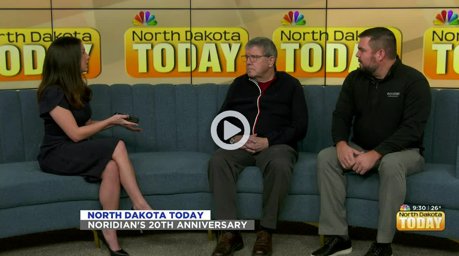 ND Today by Valley News Live video thumbnail image of interview featuring Handi-Wheels Executive Director, Roger Kjos, and Jon Bogenreif, the CEO of Noridian Healthcare Solutions.