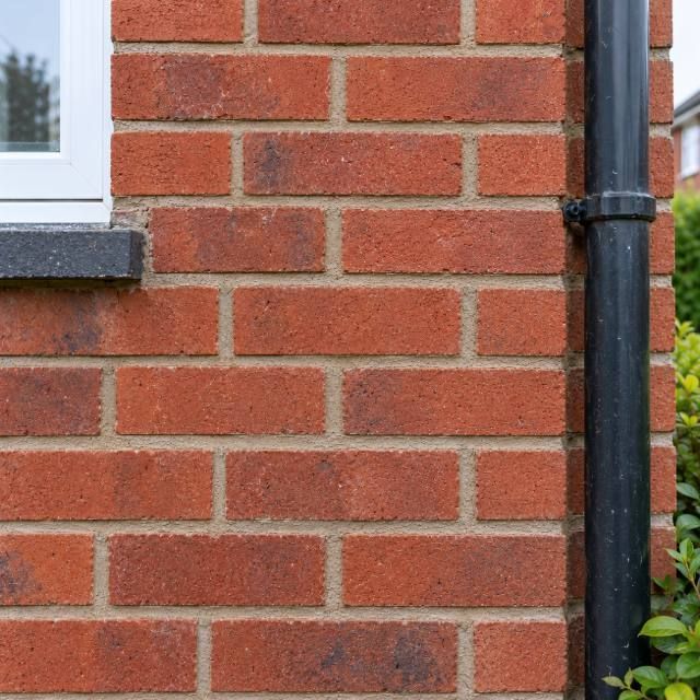Frost damaged bricks cut out and replaced to match after