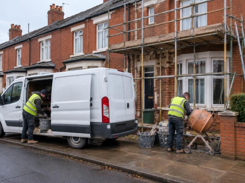 Brickwork Pointing van and team on site