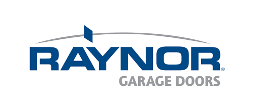 Raynor Garage Doors logo in blue and gray on a white background