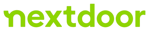 A green nextdoor logo on a white background