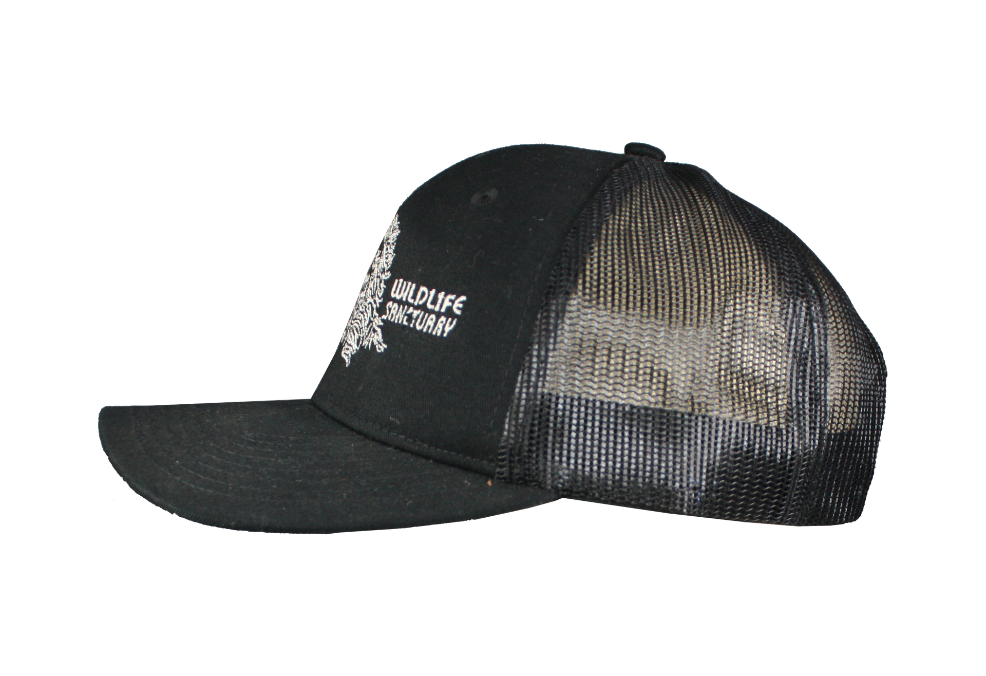 A black trucker hat with the word brooks on it