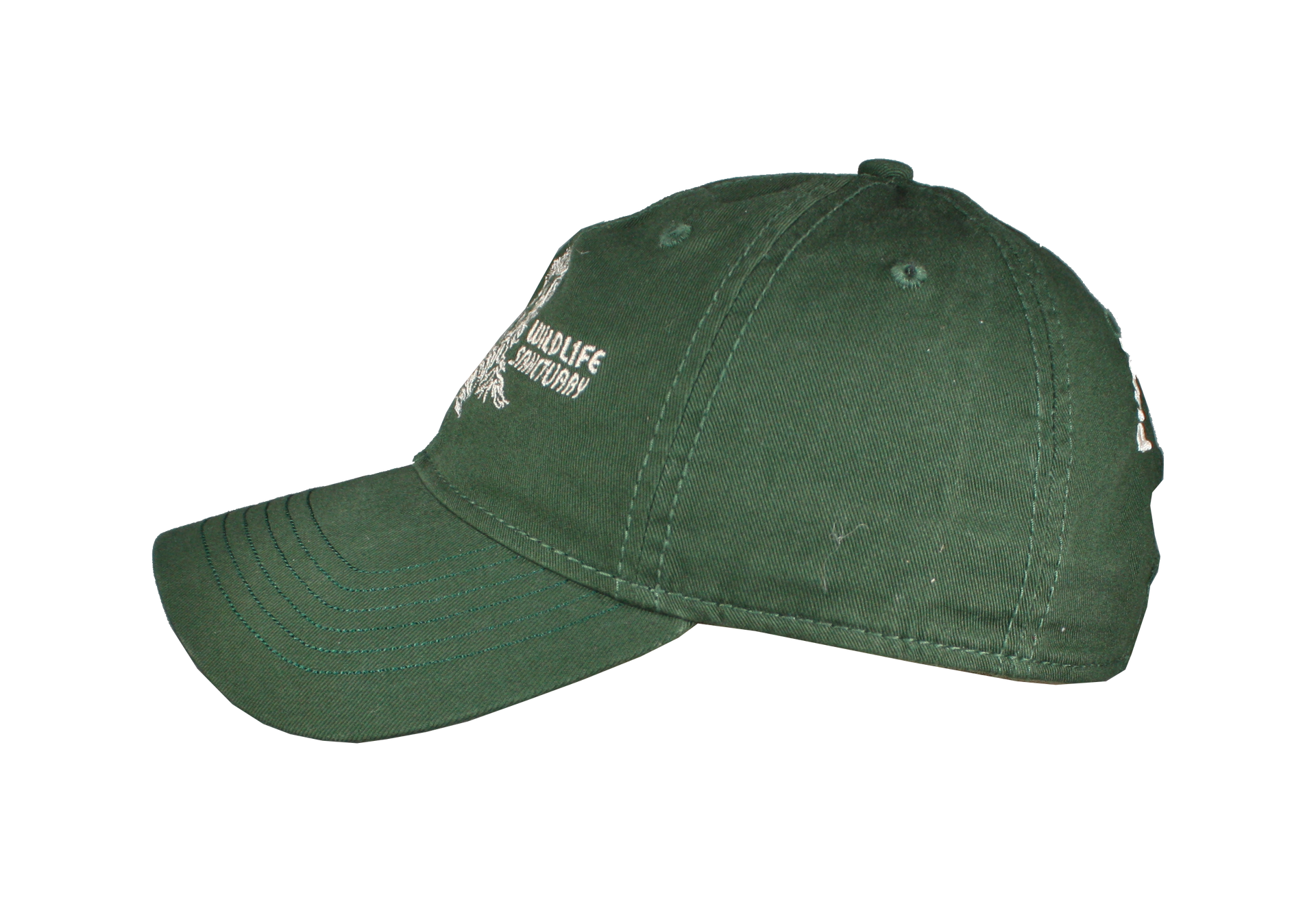 A green baseball cap with the word boston on it