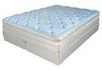 A bed with a mattress and a drawer underneath it.