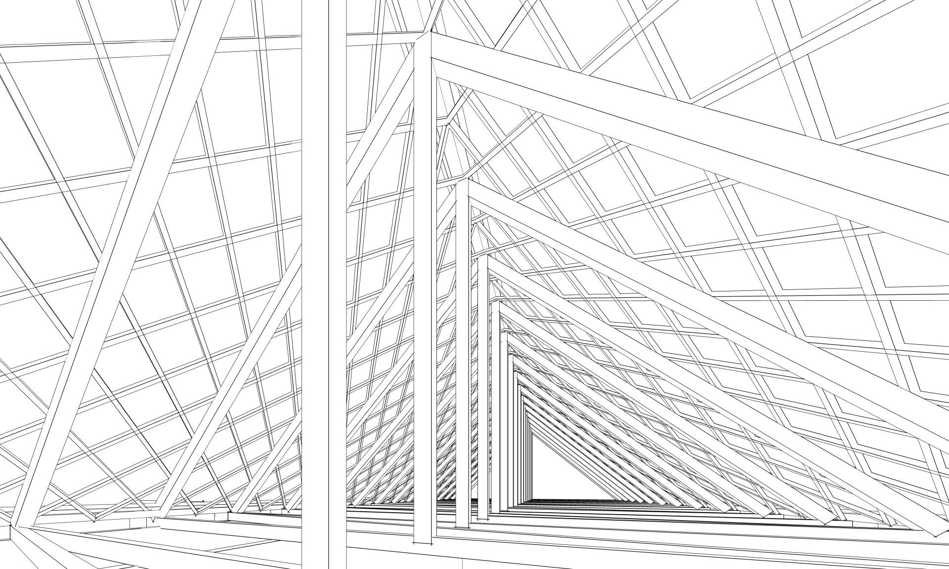 C'est un dessin en noir et blanc d'un bâtiment.