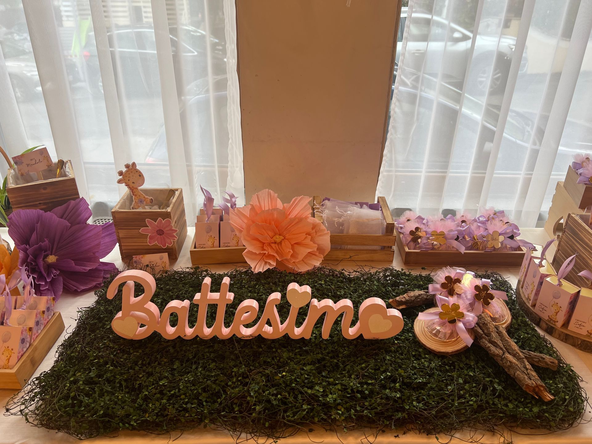 Decorazioni per il battesimo con scritta 