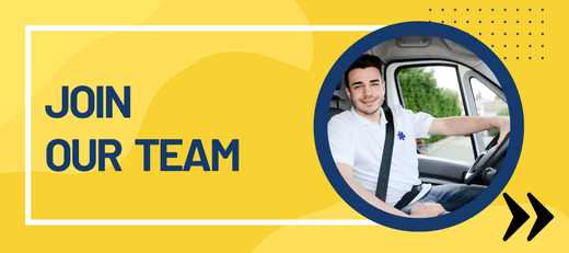 a man is sitting in a car with a sign that says `` join our team '' .