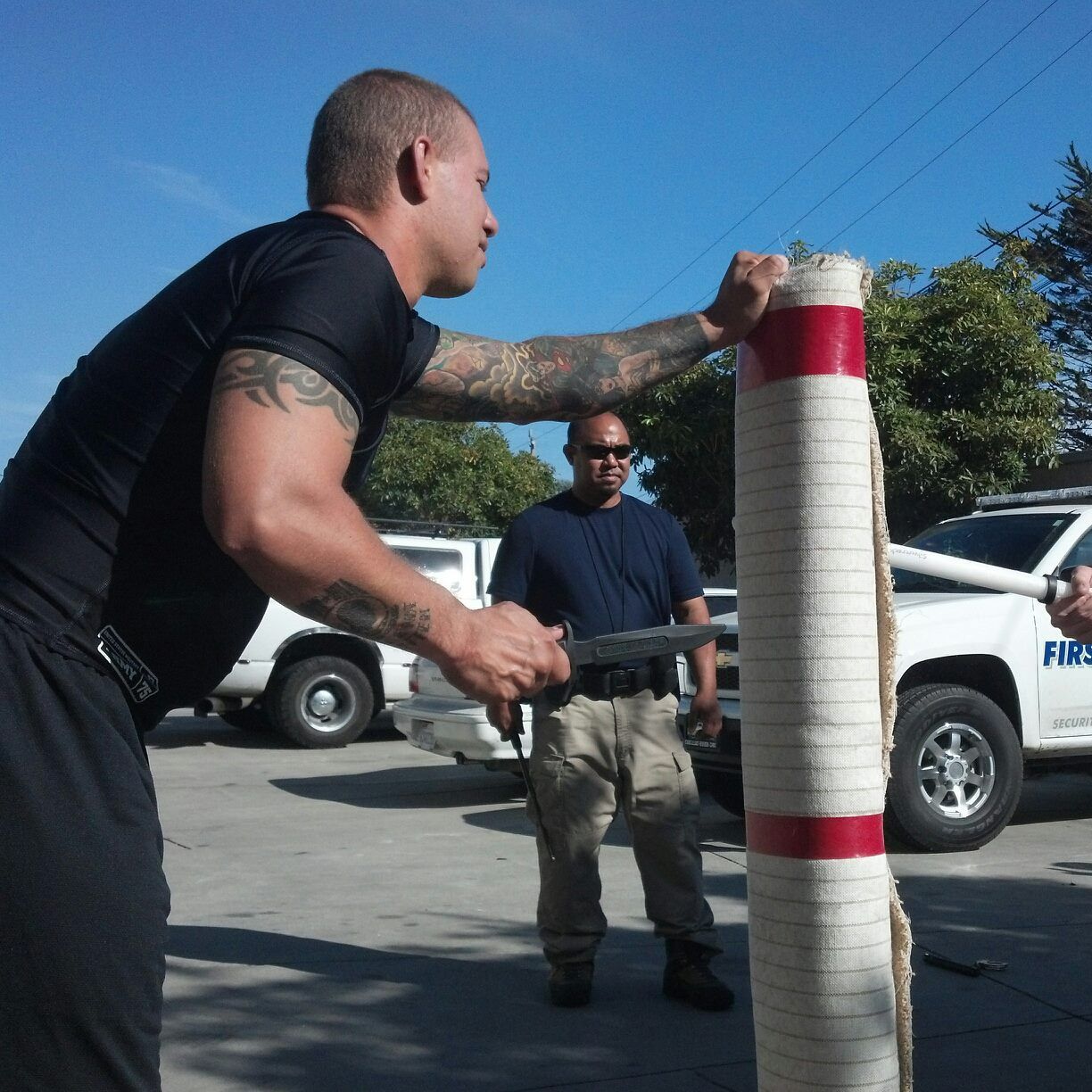 Man Holding a Knife — Tracy, CA — Silvercreek Security Academy Man Holding a Knife — Tracy, CA — Silvercreek Security Academy