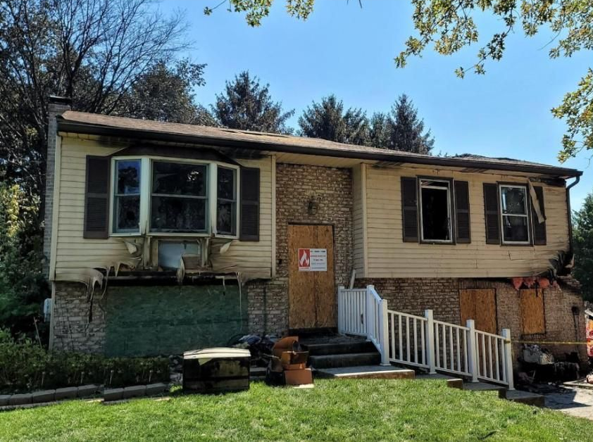 Fire-damaged home exterior before ClassONE fire damage restoration in York, PA