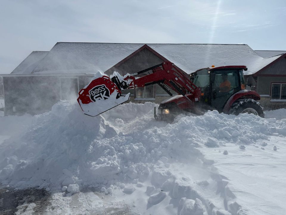 Cleared residential driveway after snow removal near Fond du Lac, WI