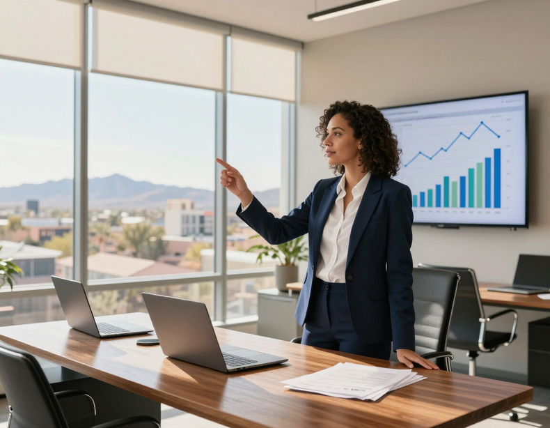 Small business owner reviewing capital-readiness plans