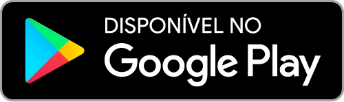 Selo do Google Play com o logotipo triangular multicolorido e o texto “DISPONÍVEL NO Google Play”