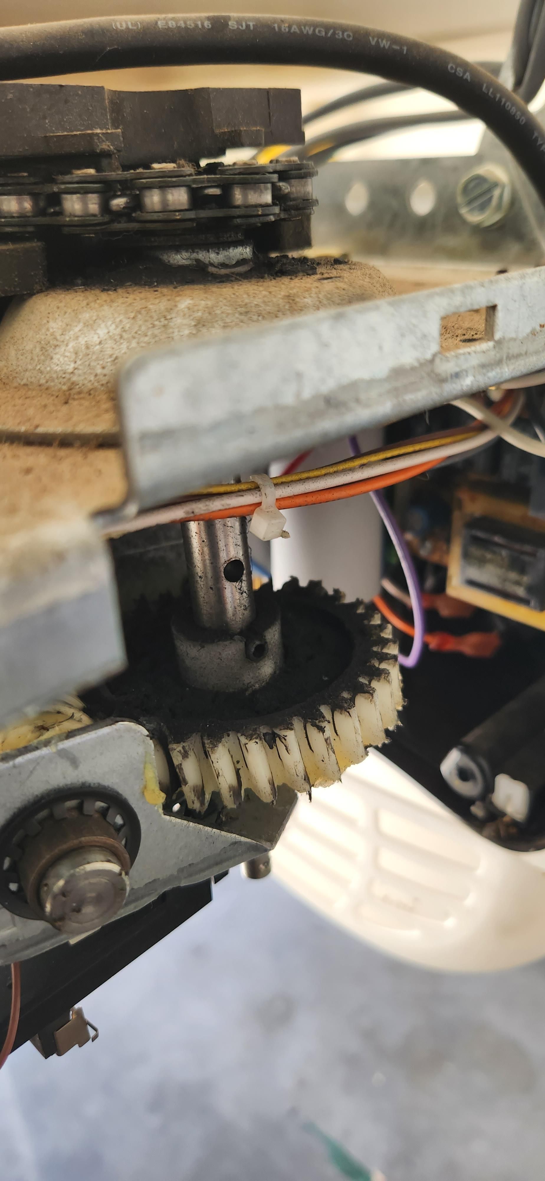 A close up of a gear on a machine.