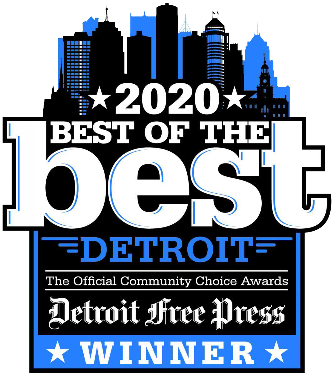 A logo for the best of the best detroit free press winner