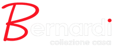 Logo Bernardi in rosso e grigio con la scritta “collezione casa” sotto il nome
