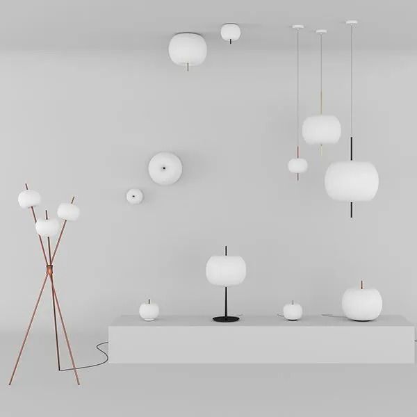 Lampade a sospensione e da tavolo moderne di colore bianco