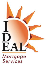 IDEAL Mortgage Services logo with orange sun graphic and black text