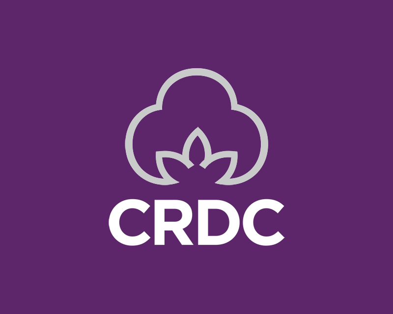 Purple CRDC logo with a white cotton icon and the letters CRDC below it