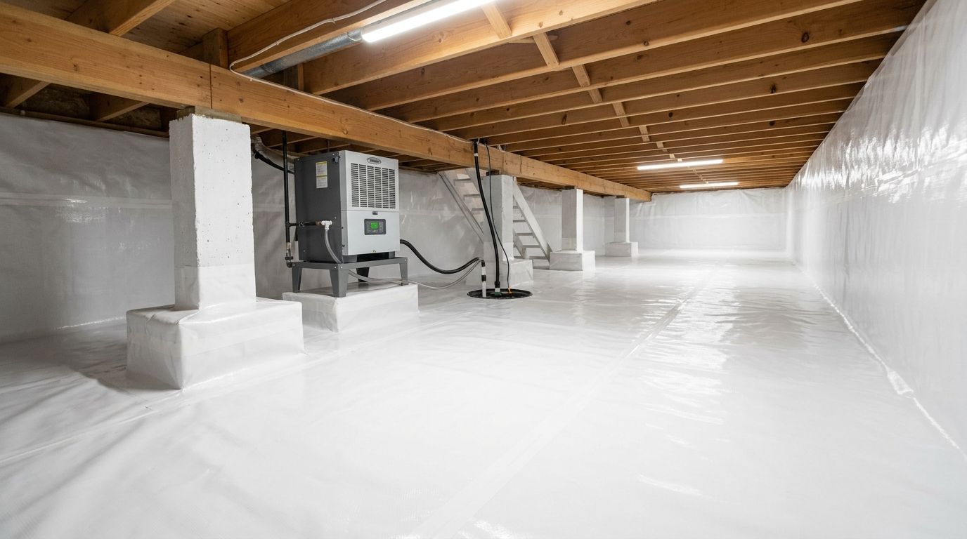 Gloved hand applying sealant to a concrete floor joint with a caulking gun