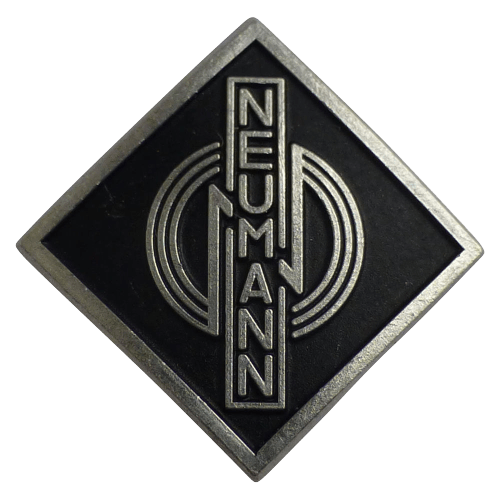 Metal name badge for a Neumann microphone to see more Neumann badges click on image