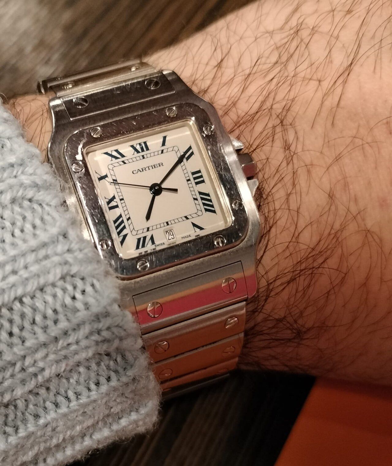 Cartier Santos Galbée quartz reference 1564 in gold