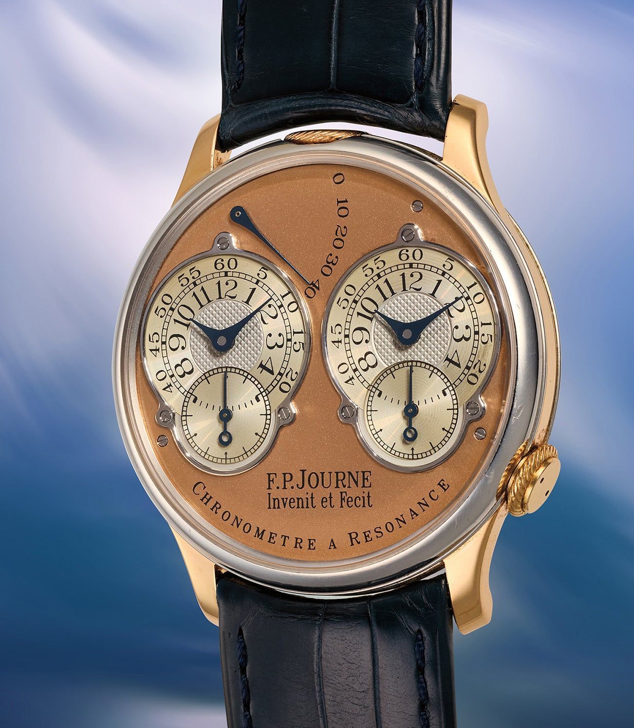 F.P. Journe Chronomètre à Résonance Souscription No. 007 in platinum and pink gold, with pink gold dial and twin sub-dials