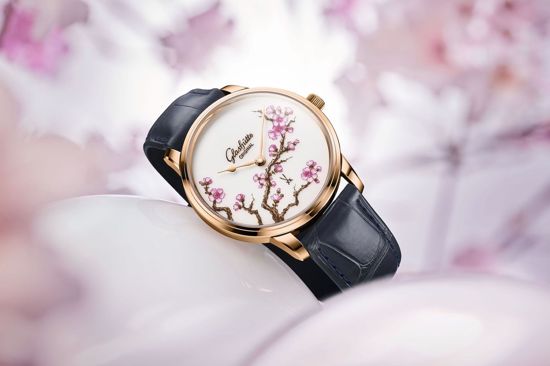 Glashütte Original Senator Meissen “Cherry Blossom”: A Hand-Painted Porcelain Dial in Red Gold