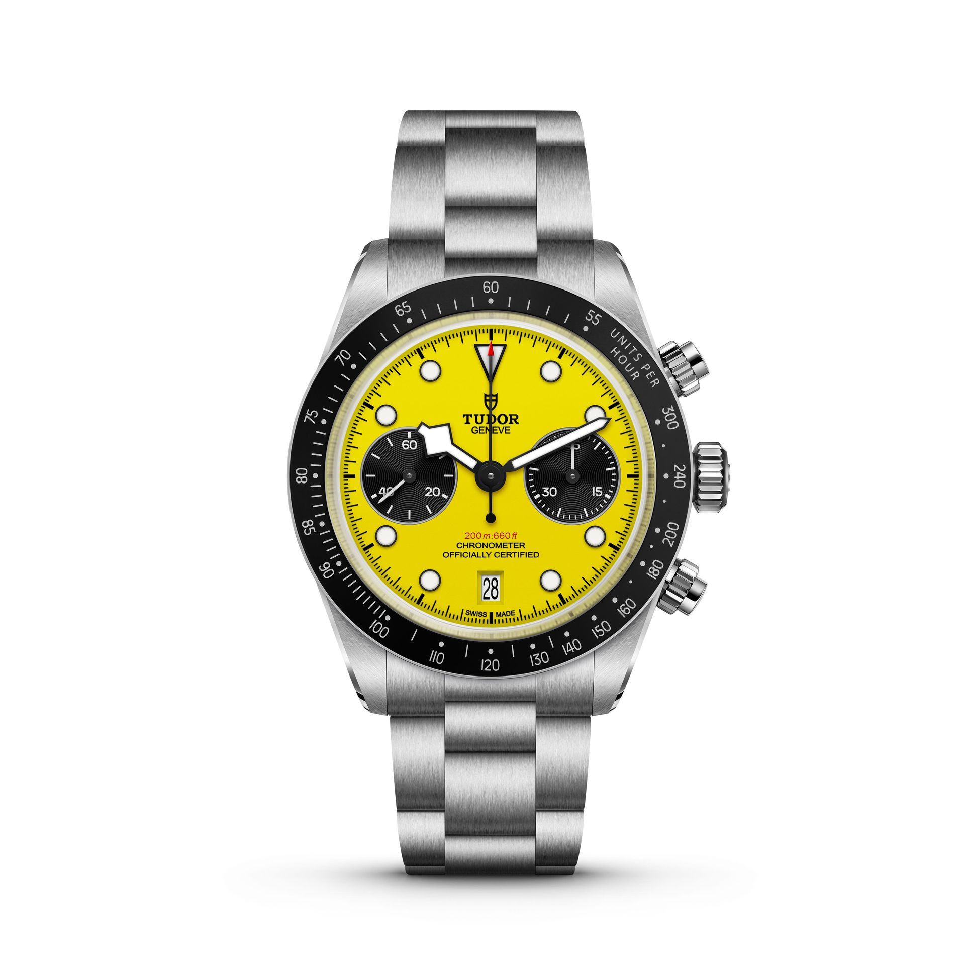 Tudor Black Bay Chrono 39 Bumblebee with yellow dial, black sub-counters and black tachymeter bezel