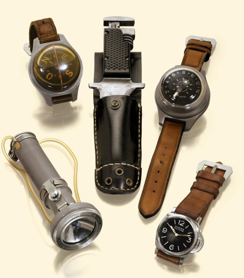 Vintage Panerai diving equipment set