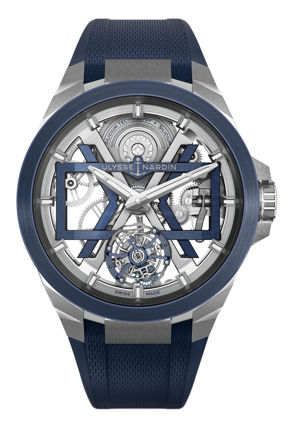 Ulysse Nardin Blast Skeleton Tourbillon blue lacquer bridges titanium