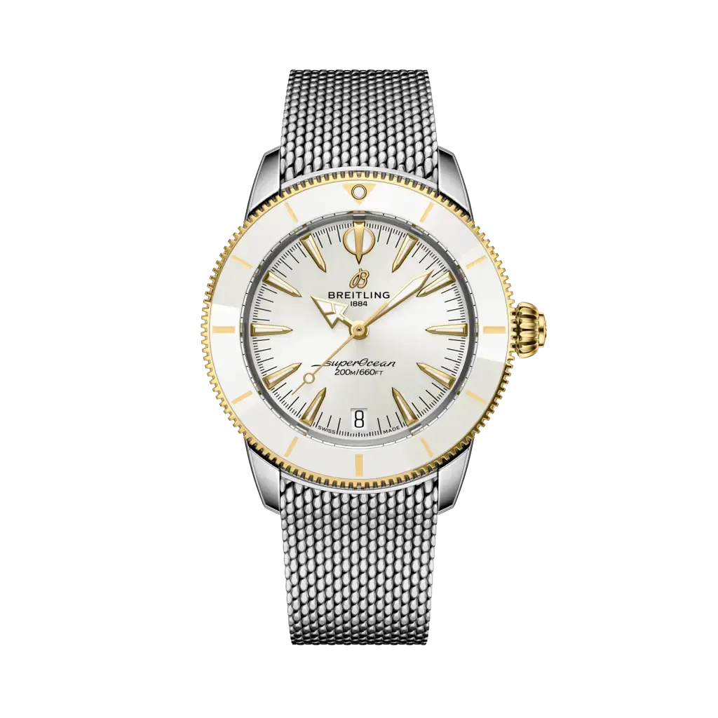 Breitling Superocean Heritage 36 D10390A71A1A1 on steel mesh bracelet