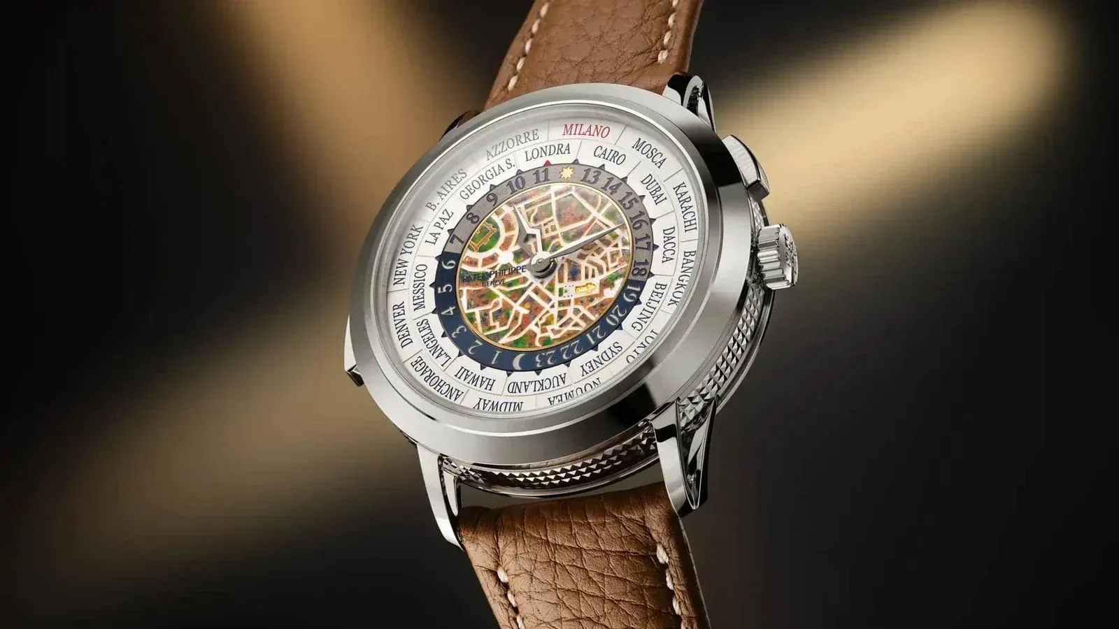 Patek Philippe 5531G-012 World Time Minute Repeater Milan by Day with cloisonne enamel dial