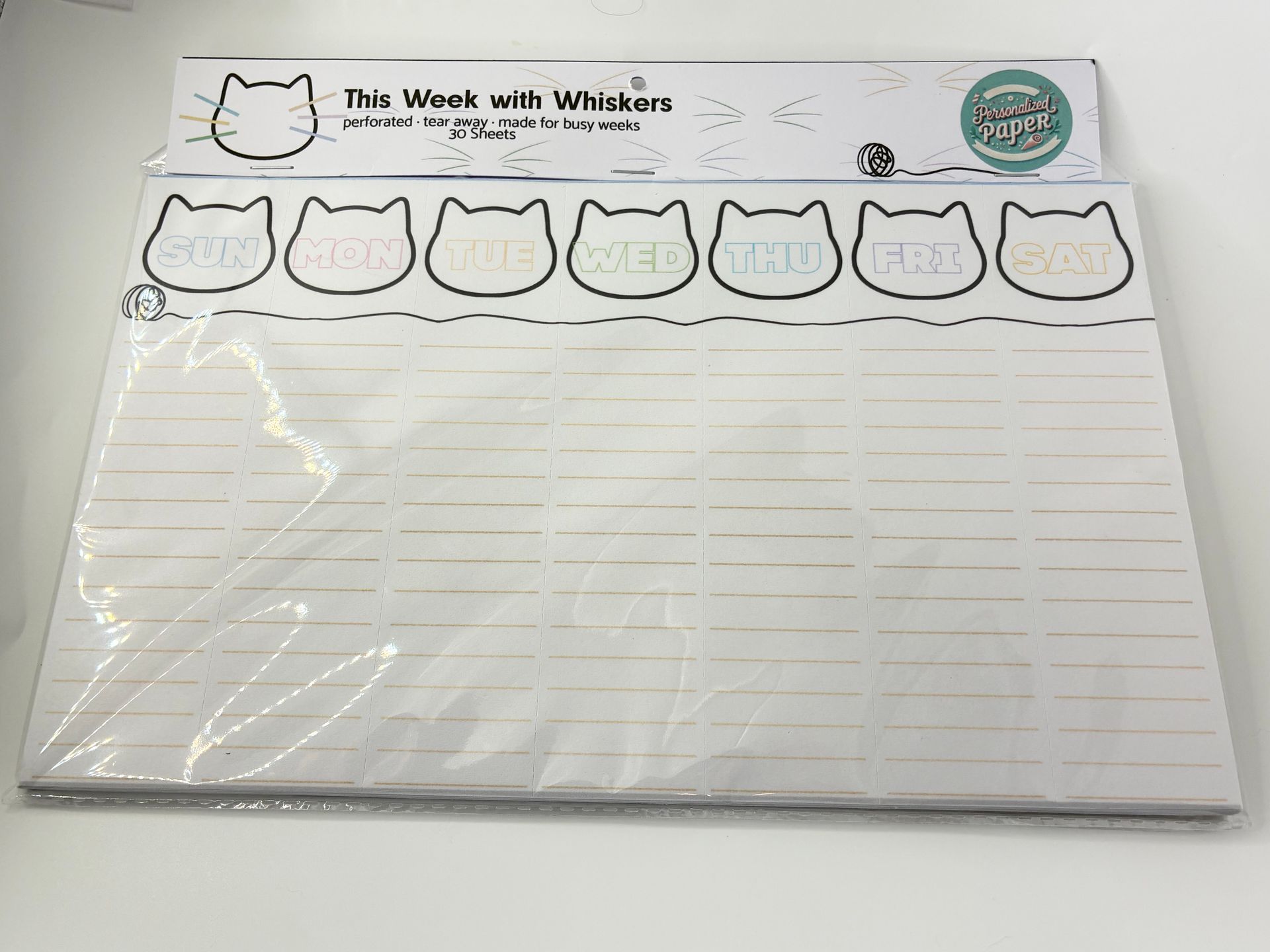This Week with Whiskers – Weekly Tear-Away Planner Pad (30 Sheets)