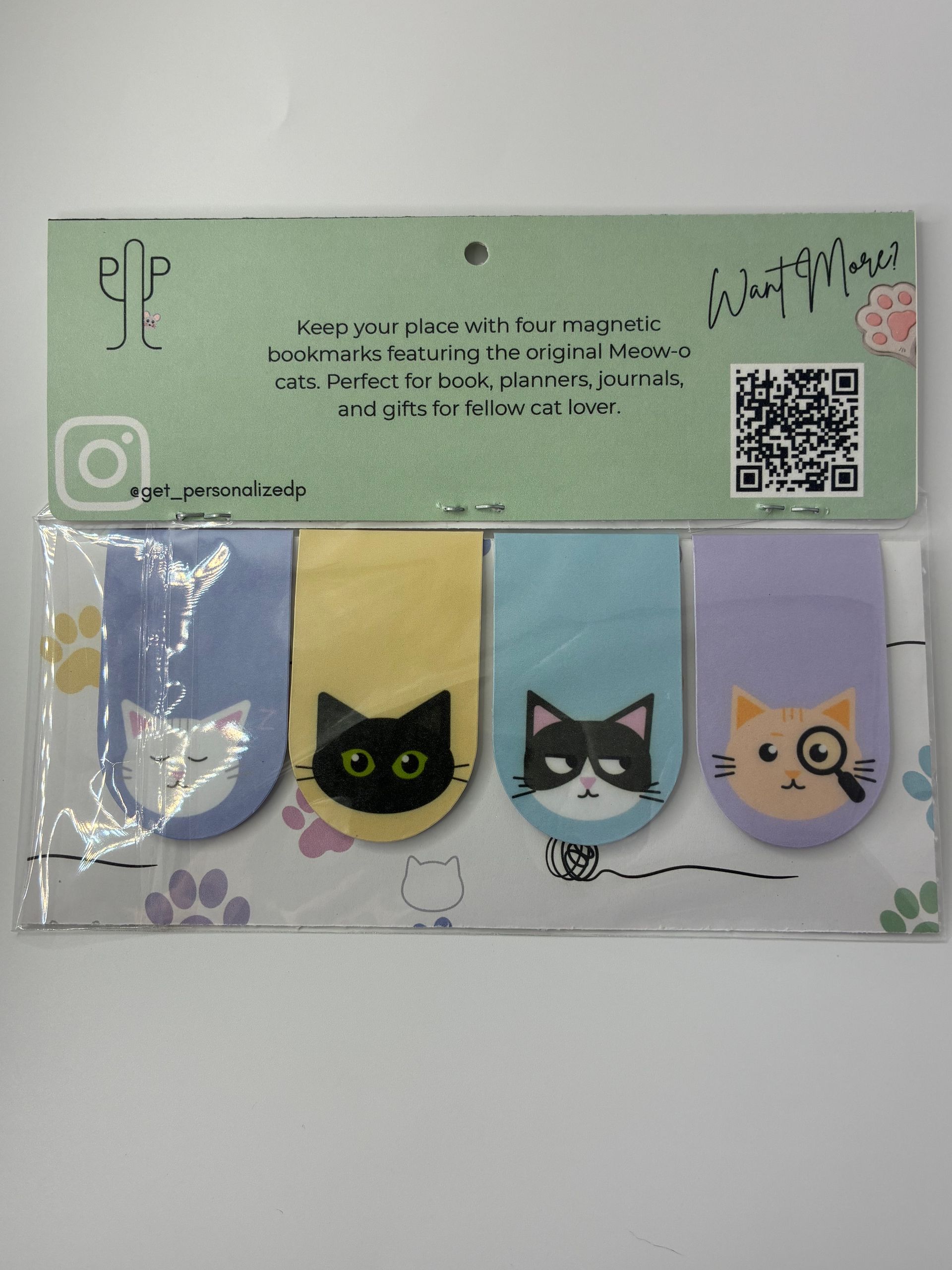 Meow-O Cat Magnetic Bookmarks – 4 pack