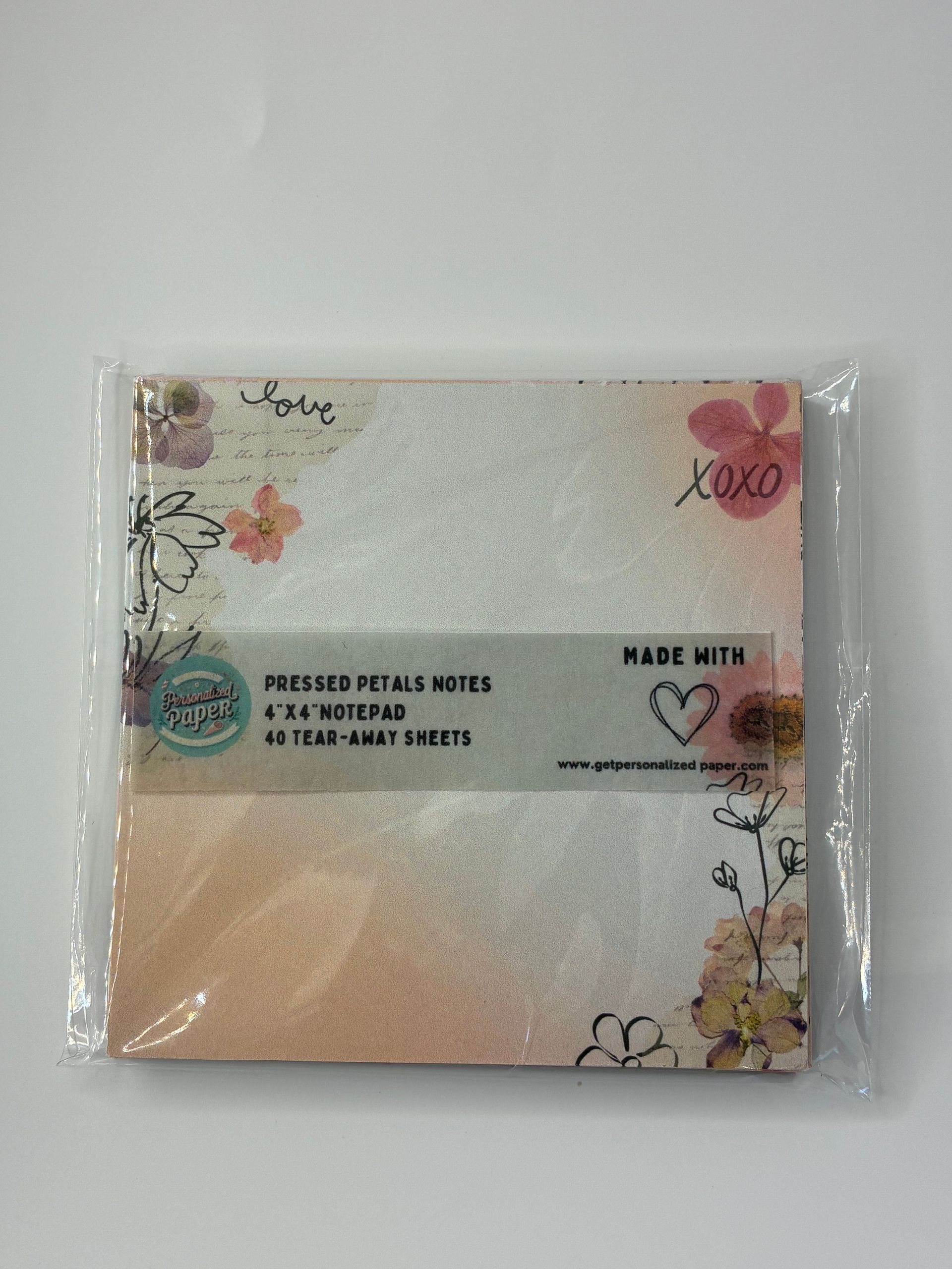 Pressed Petals Love Notes – 4 × 4 Floral Notepad