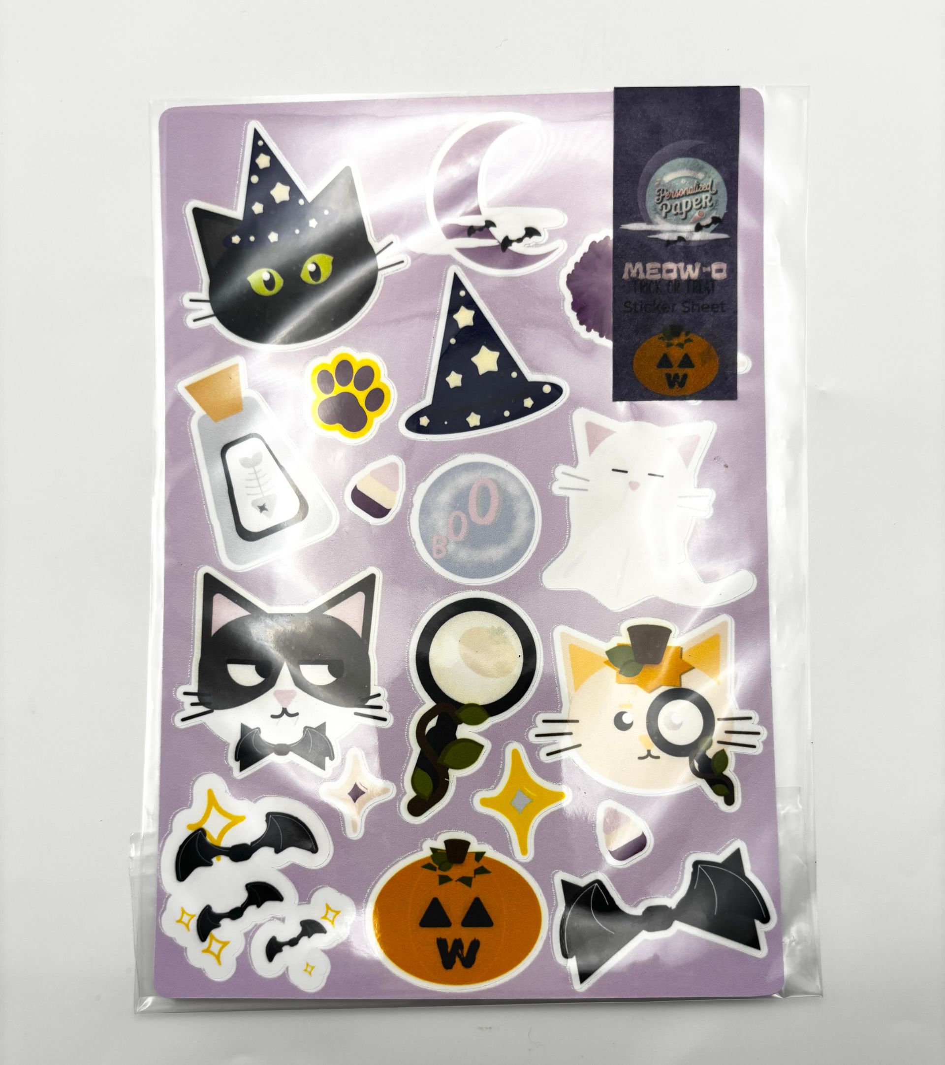 Meow-o Trick or Treat Crew | Halloween Sticker Sheet