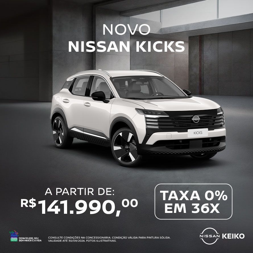 KICKS - 141.990,00 + TAXA 0% 36X