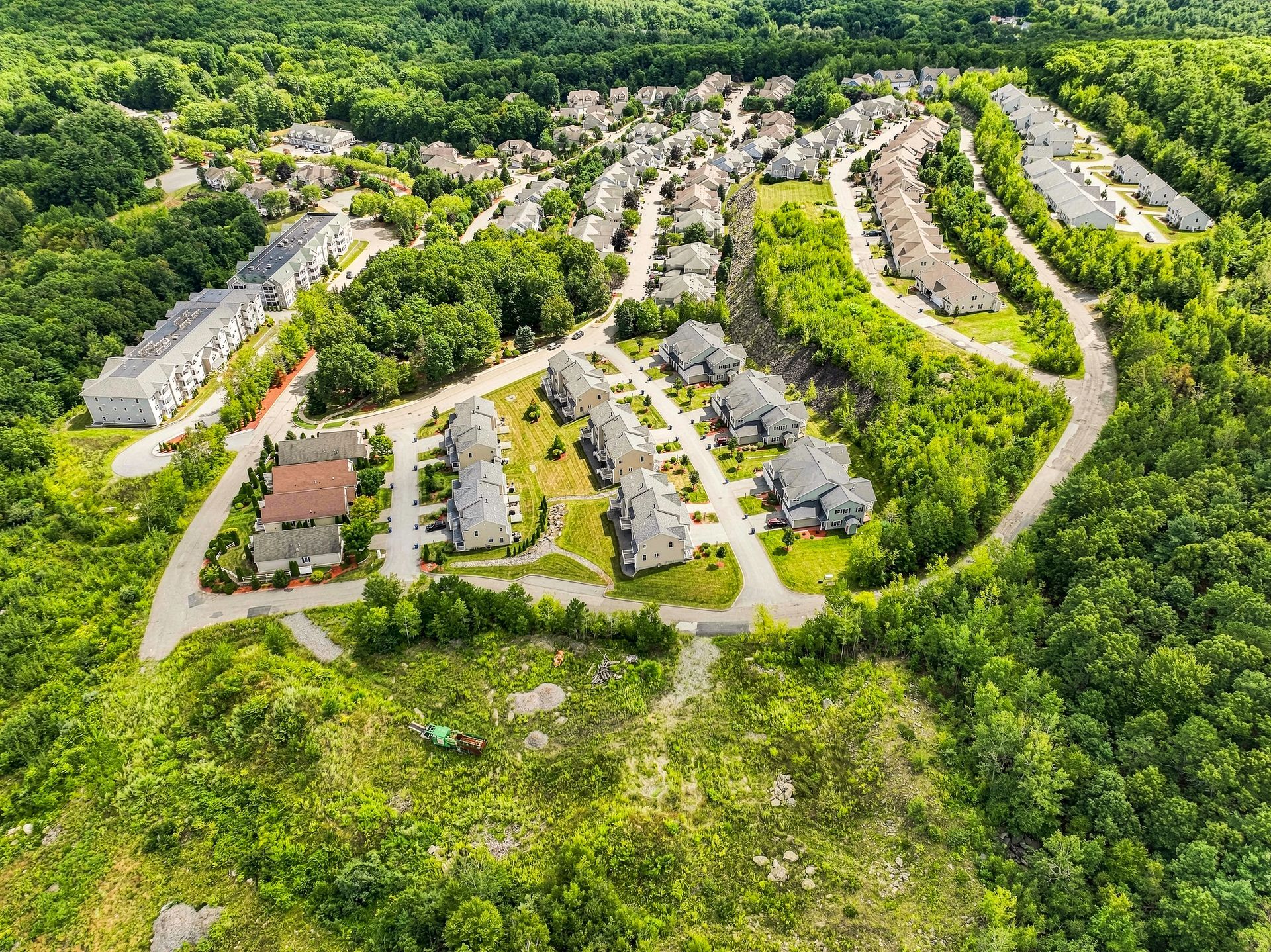 Overhead view of the condominium community