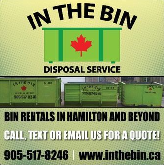 An advertisement for in the bin disposal service
