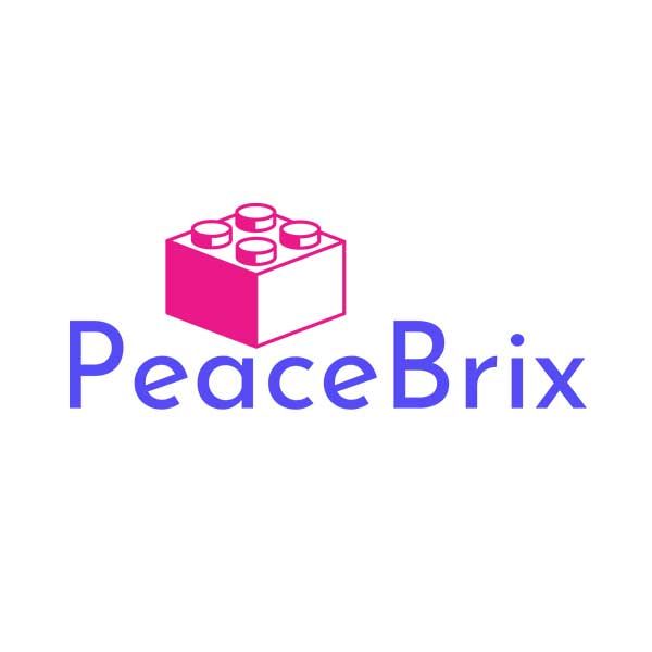 A pink building block icon above the purple text 