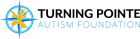 Logo for Turning Pointe Autism Foundation, featuring a gold puzzle-piece compass icon next to the organization's name.