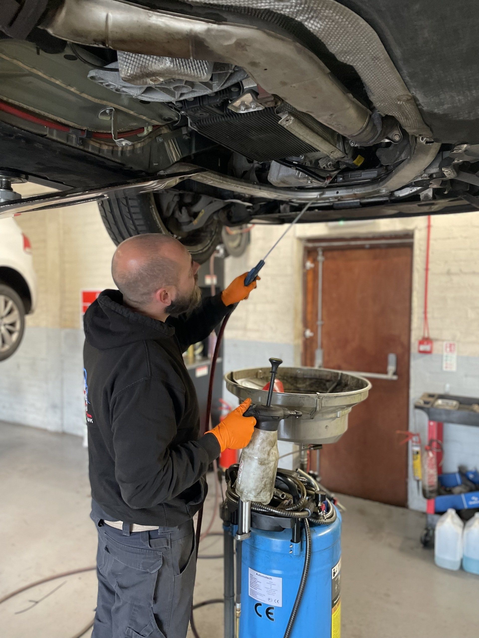 oil filling in the vehicle
