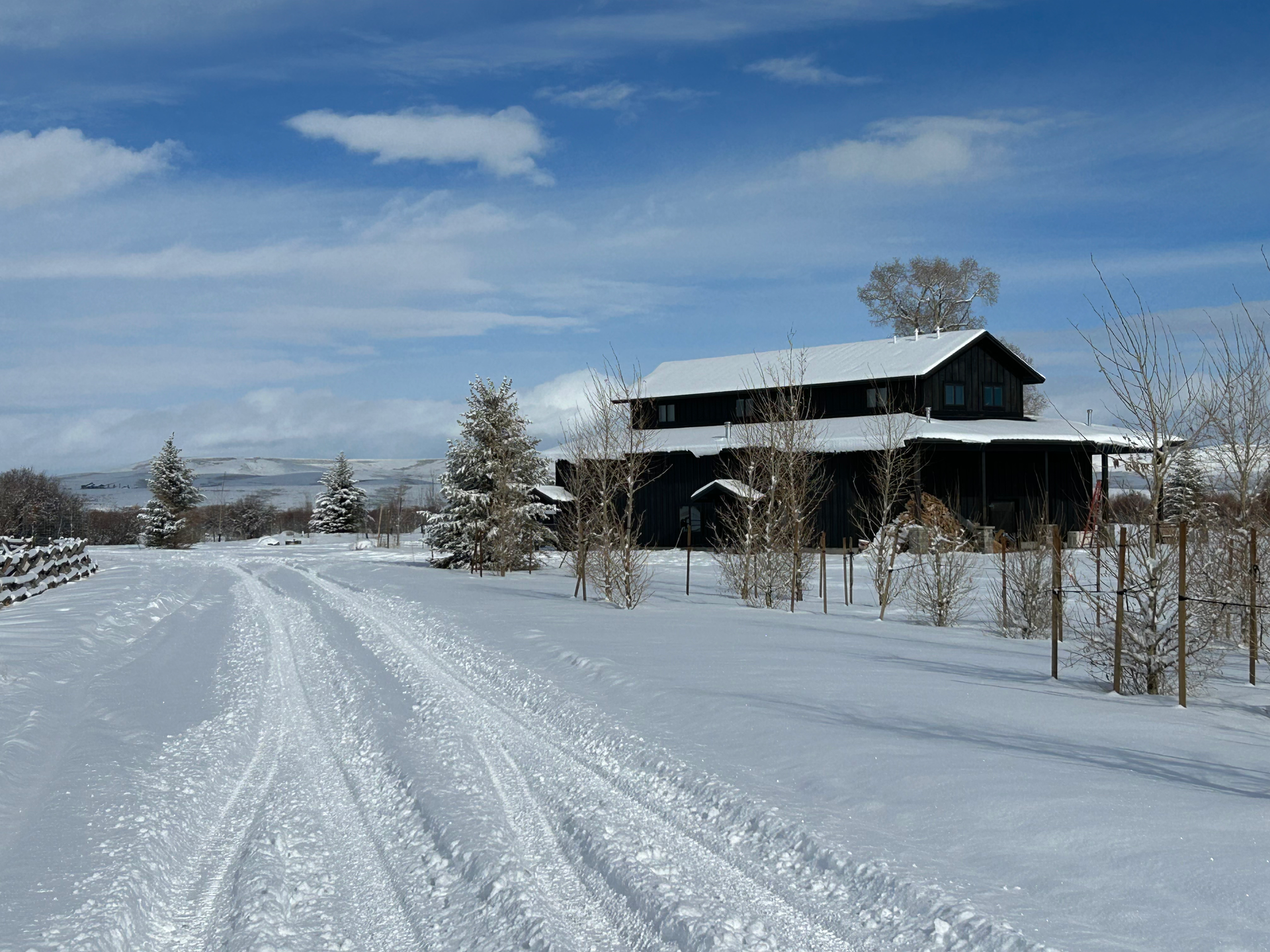 Jemas Ranch barn & Willow Wood Loft in the winter.