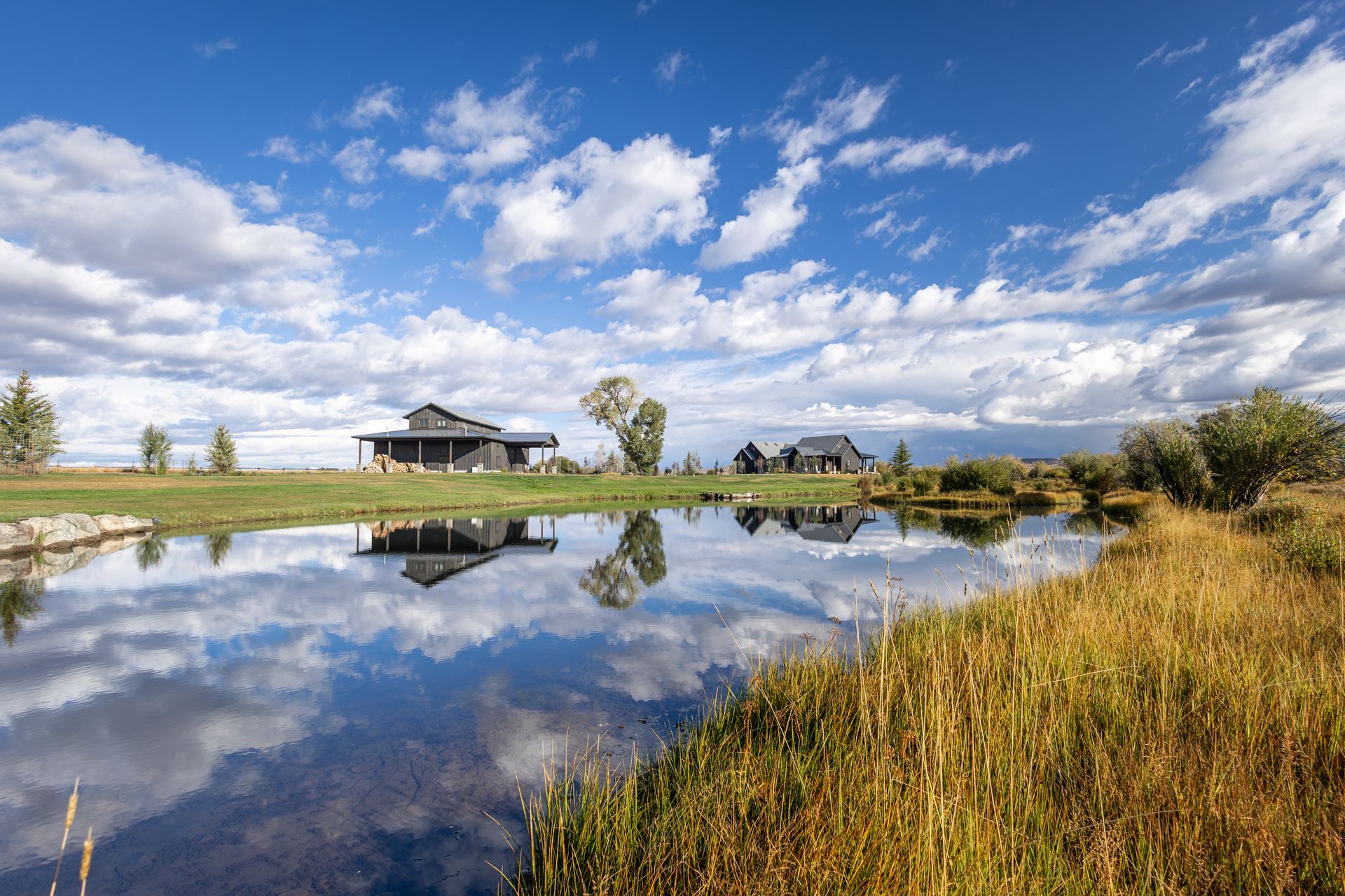Sky reflected in the Big Lake at Jemas Ranch in Daniel, Wyoming