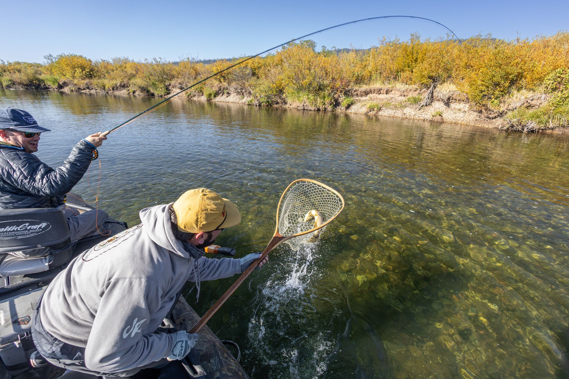 Fishing in the Green River near Jemas Ranch Wyoming