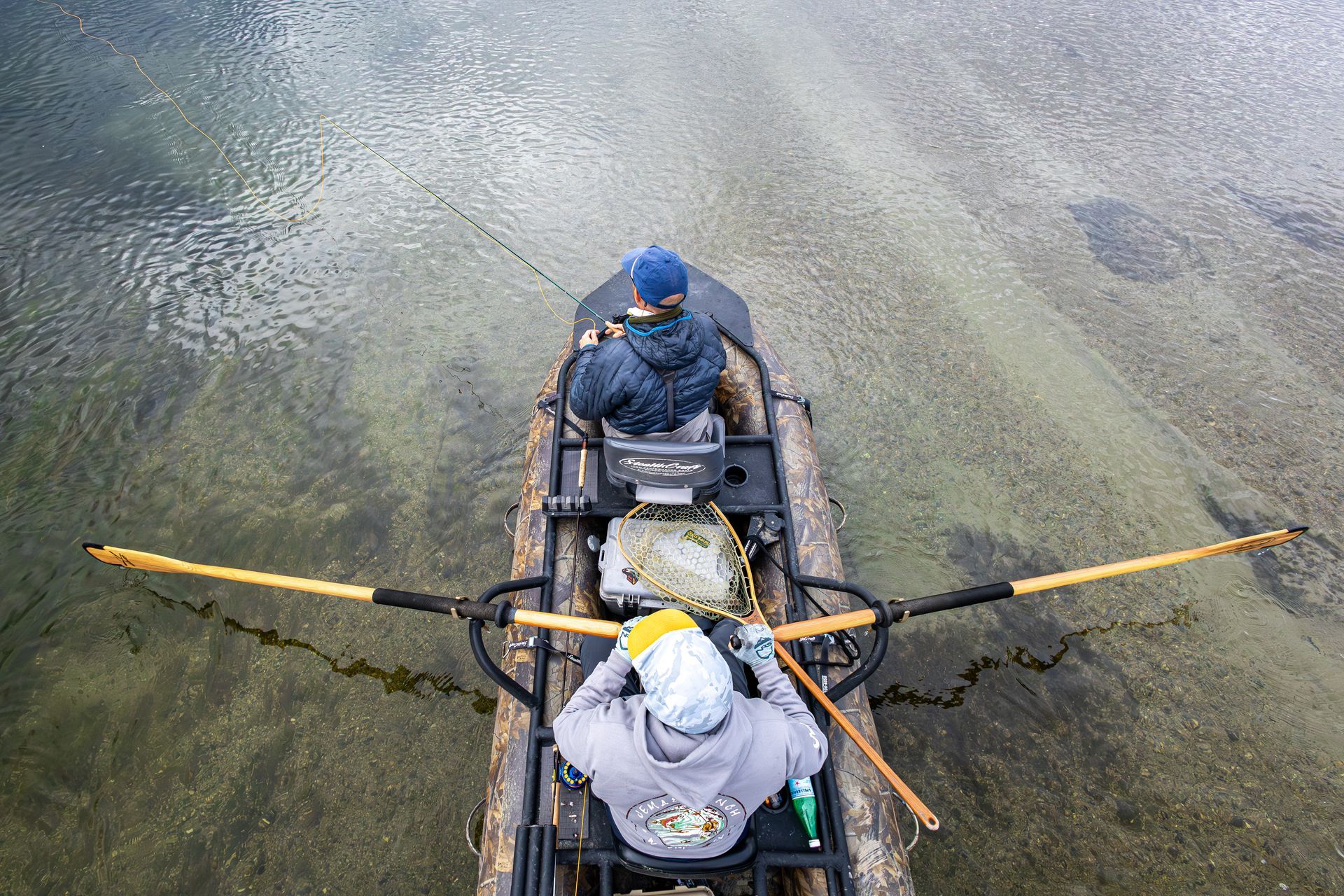 Aerial shot of fly fishing in the Green River