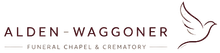 Alden-Waggoner Funeral Chapel logo with a dove icon and serif text on a white background