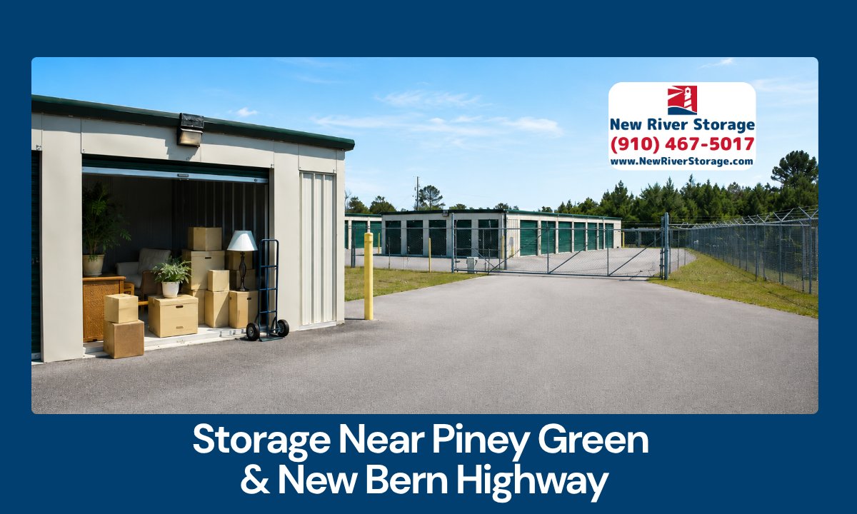 Jacksonville NC self storage facility near Piney Green and New Bern Highway with drive-up units